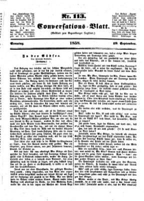 Regensburger Conversations-Blatt (Regensburger Tagblatt) Sonntag 19. September 1858