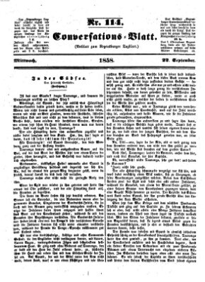 Regensburger Conversations-Blatt (Regensburger Tagblatt) Mittwoch 22. September 1858