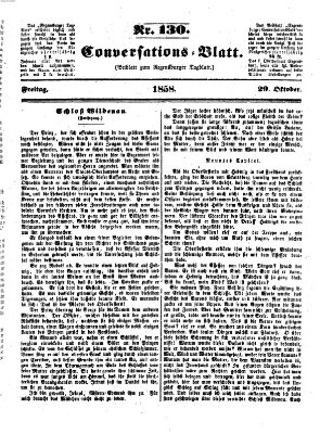 Regensburger Conversations-Blatt (Regensburger Tagblatt) Freitag 29. Oktober 1858