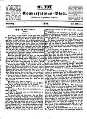 Regensburger Conversations-Blatt (Regensburger Tagblatt) Sonntag 31. Oktober 1858