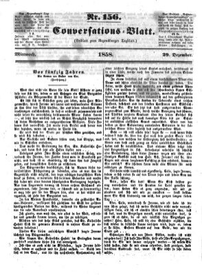 Regensburger Conversations-Blatt (Regensburger Tagblatt) Mittwoch 29. Dezember 1858