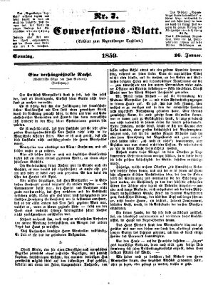 Regensburger Conversations-Blatt (Regensburger Tagblatt) Sonntag 16. Januar 1859