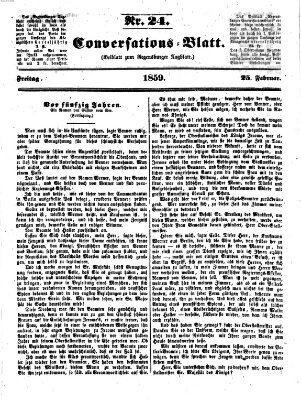 Regensburger Conversations-Blatt (Regensburger Tagblatt) Freitag 25. Februar 1859