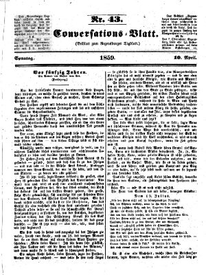 Regensburger Conversations-Blatt (Regensburger Tagblatt) Sonntag 10. April 1859