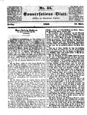 Regensburger Conversations-Blatt (Regensburger Tagblatt) Freitag 15. April 1859