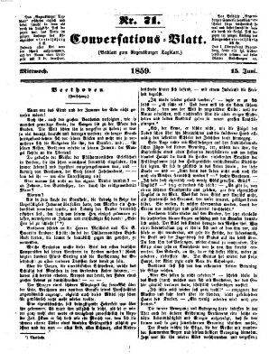 Regensburger Conversations-Blatt (Regensburger Tagblatt) Mittwoch 15. Juni 1859