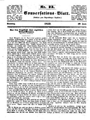 Regensburger Conversations-Blatt (Regensburger Tagblatt) Sonntag 19. Juni 1859