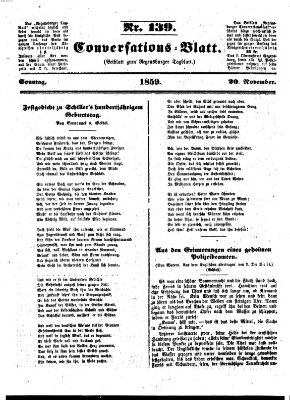 Regensburger Conversations-Blatt (Regensburger Tagblatt) Sonntag 20. November 1859