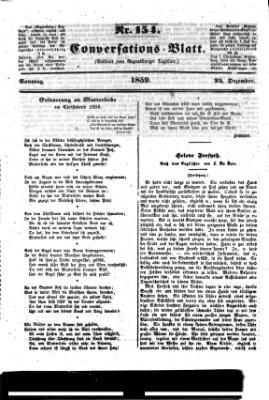 Regensburger Conversations-Blatt (Regensburger Tagblatt) Sonntag 25. Dezember 1859