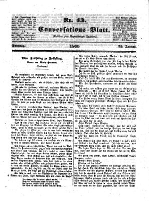 Regensburger Conversations-Blatt (Regensburger Tagblatt) Sonntag 29. Januar 1860