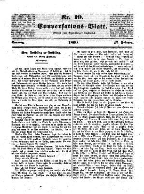 Regensburger Conversations-Blatt (Regensburger Tagblatt) Sonntag 12. Februar 1860