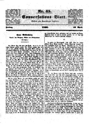 Regensburger Conversations-Blatt (Regensburger Tagblatt) Freitag 13. April 1860