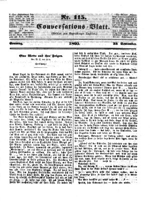 Regensburger Conversations-Blatt (Regensburger Tagblatt) Sonntag 23. September 1860