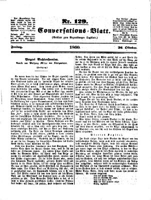 Regensburger Conversations-Blatt (Regensburger Tagblatt) Freitag 26. Oktober 1860