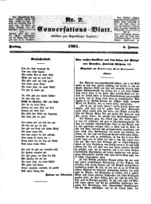 Regensburger Conversations-Blatt (Regensburger Tagblatt) Freitag 4. Januar 1861