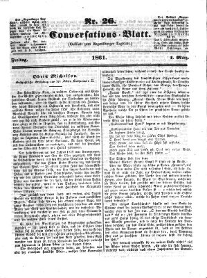 Regensburger Conversations-Blatt (Regensburger Tagblatt) Freitag 1. März 1861