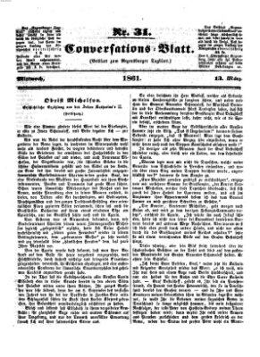 Regensburger Conversations-Blatt (Regensburger Tagblatt) Mittwoch 13. März 1861