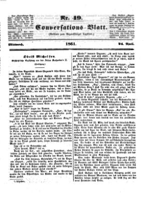 Regensburger Conversations-Blatt (Regensburger Tagblatt) Mittwoch 24. April 1861