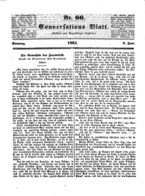 Regensburger Conversations-Blatt (Regensburger Tagblatt) Sonntag 2. Juni 1861