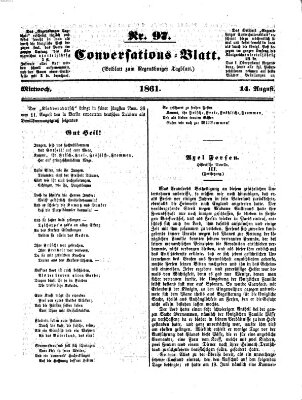 Regensburger Conversations-Blatt (Regensburger Tagblatt) Mittwoch 14. August 1861