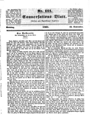 Regensburger Conversations-Blatt (Regensburger Tagblatt) Sonntag 15. September 1861