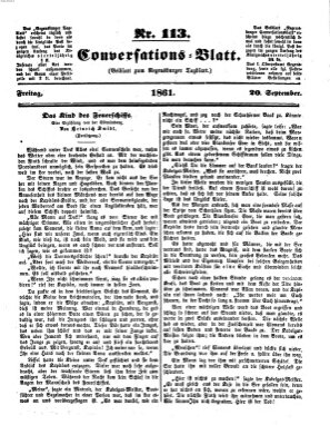 Regensburger Conversations-Blatt (Regensburger Tagblatt) Freitag 20. September 1861