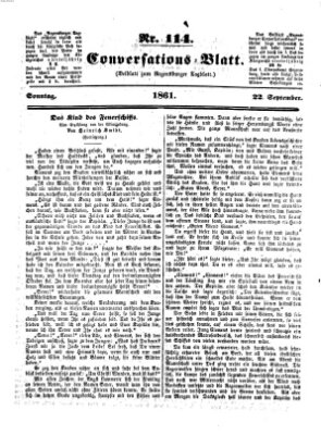 Regensburger Conversations-Blatt (Regensburger Tagblatt) Sonntag 22. September 1861