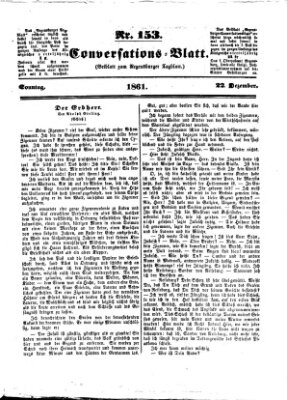 Regensburger Conversations-Blatt (Regensburger Tagblatt) Sonntag 22. Dezember 1861