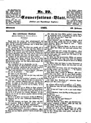 Regensburger Conversations-Blatt (Regensburger Tagblatt) Mittwoch 19. Februar 1862