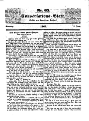 Regensburger Conversations-Blatt (Regensburger Tagblatt) Sonntag 1. Juni 1862