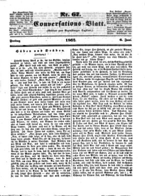 Regensburger Conversations-Blatt (Regensburger Tagblatt) Freitag 6. Juni 1862