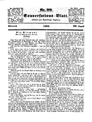 Regensburger Conversations-Blatt (Regensburger Tagblatt) Mittwoch 20. August 1862