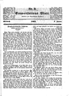 Regensburger Conversations-Blatt (Regensburger Tagblatt) Mittwoch 7. Januar 1863