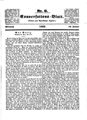 Regensburger Conversations-Blatt (Regensburger Tagblatt) Mittwoch 14. Januar 1863