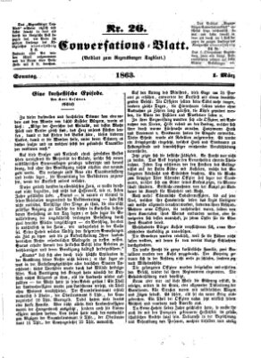 Regensburger Conversations-Blatt (Regensburger Tagblatt) Sonntag 1. März 1863