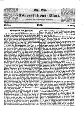 Regensburger Conversations-Blatt (Regensburger Tagblatt) Freitag 6. März 1863