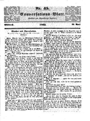 Regensburger Conversations-Blatt (Regensburger Tagblatt) Mittwoch 15. April 1863