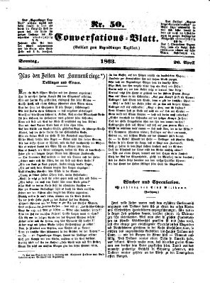Regensburger Conversations-Blatt (Regensburger Tagblatt) Sonntag 26. April 1863