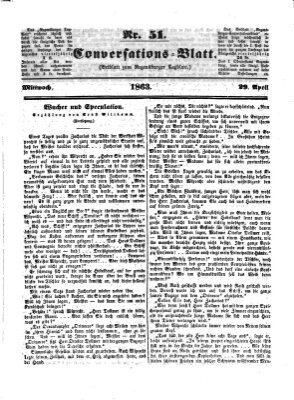 Regensburger Conversations-Blatt (Regensburger Tagblatt) Mittwoch 29. April 1863