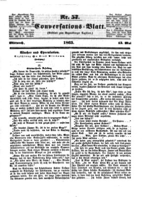 Regensburger Conversations-Blatt (Regensburger Tagblatt) Mittwoch 13. Mai 1863