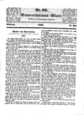 Regensburger Conversations-Blatt (Regensburger Tagblatt) Mittwoch 27. Mai 1863