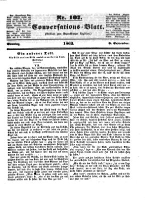 Regensburger Conversations-Blatt (Regensburger Tagblatt) Sonntag 6. September 1863