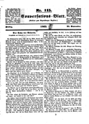 Regensburger Conversations-Blatt (Regensburger Tagblatt) Freitag 25. September 1863