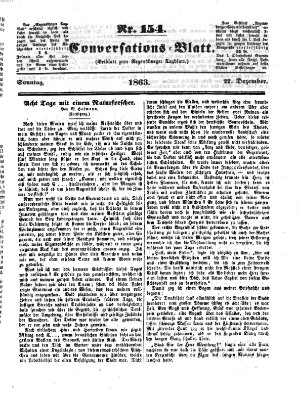 Regensburger Conversations-Blatt (Regensburger Tagblatt) Sonntag 27. Dezember 1863