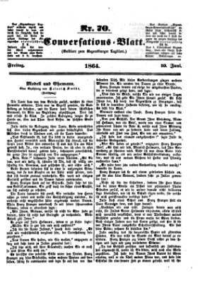 Regensburger Conversations-Blatt (Regensburger Tagblatt) Freitag 10. Juni 1864