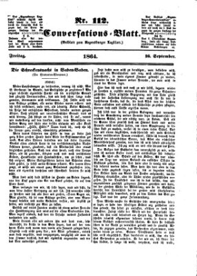 Regensburger Conversations-Blatt (Regensburger Tagblatt) Freitag 16. September 1864