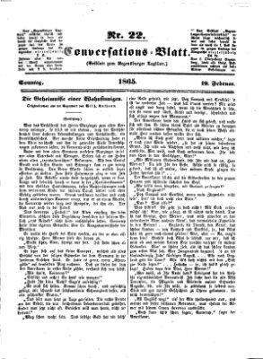 Regensburger Conversations-Blatt (Regensburger Tagblatt) Sonntag 19. Februar 1865