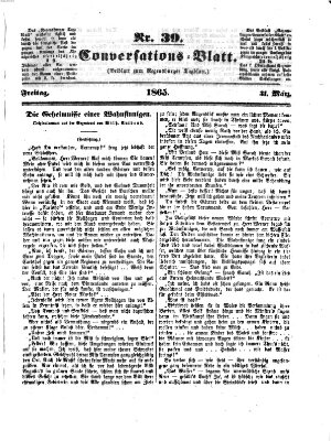 Regensburger Conversations-Blatt (Regensburger Tagblatt) Freitag 31. März 1865
