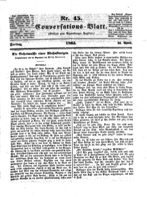 Regensburger Conversations-Blatt (Regensburger Tagblatt) Freitag 14. April 1865