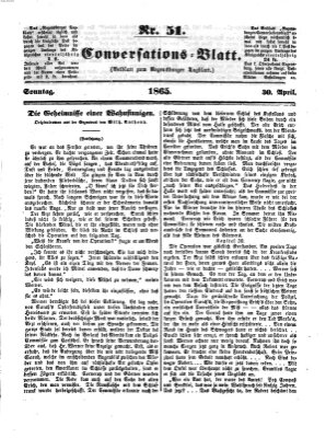 Regensburger Conversations-Blatt (Regensburger Tagblatt) Sonntag 30. April 1865